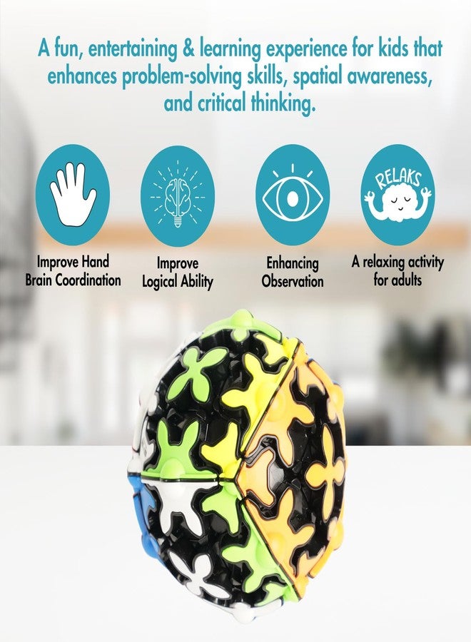 aCADZO Gear Sphere 3x3 Gear Structure Brain Teaser Puzzle Cube Collection for Kids, Suitable for Brain Development and Puzzle Games (3×3 Gear Ball) - Image 3